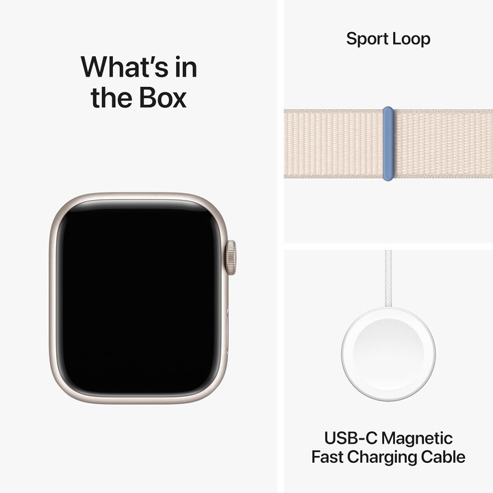 Apple Watch Series 9 GPS 45mm Star white aluminum case with star white loop sport band