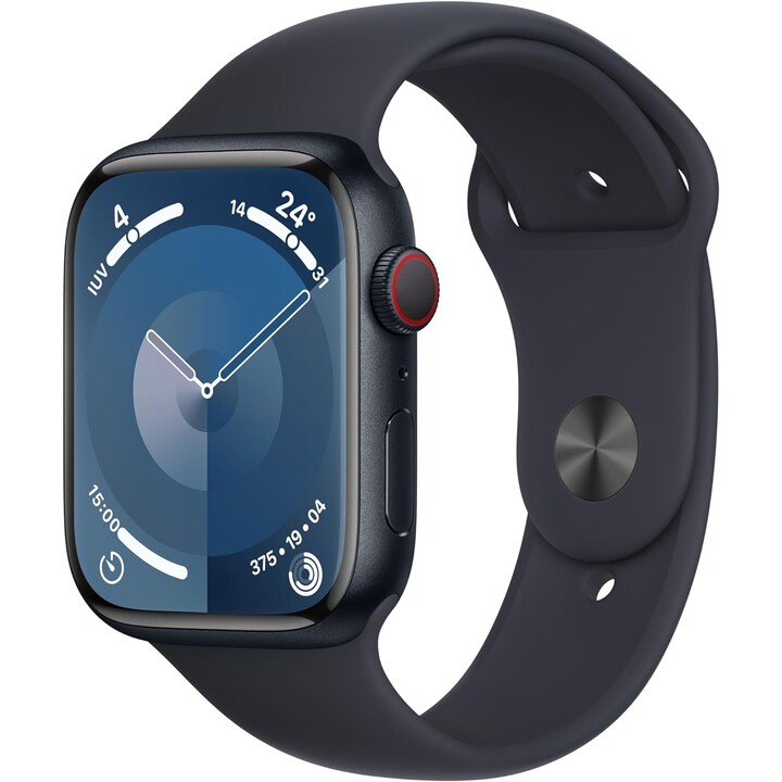 Apple Watch Series 9 GPS Cellular 45mm Caja de aluminio midnight con correa deportiva Midnight M/L