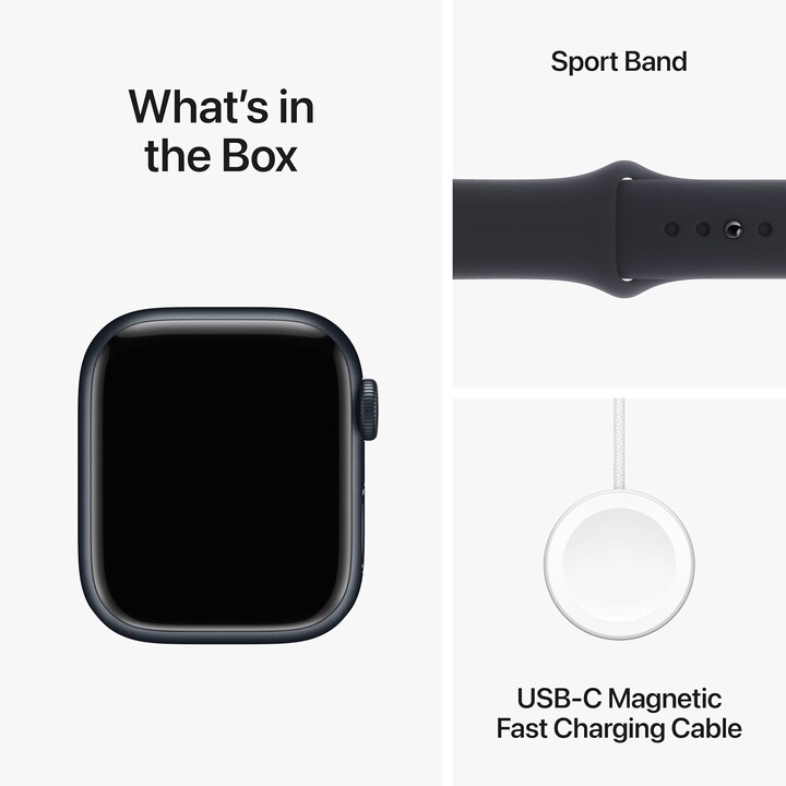 Apple Watch Series 9 GPS Cellular 45mm Caja de aluminio midnight con correa deportiva Midnight M/L