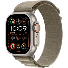 Apple Watch Ultra 2/ GPS/ Mobilfunk/ 49 mm/ Titangehäuse/ Olivgrünes Alpine Loop-Armband M Medium