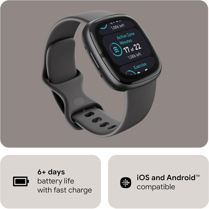 Fitibit Sense 2 Shaded Gray Graphite Aluminium