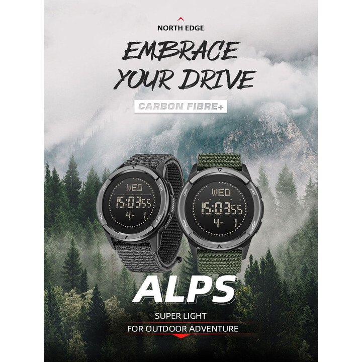 North Edge ALPS reloj digital outdoor verde