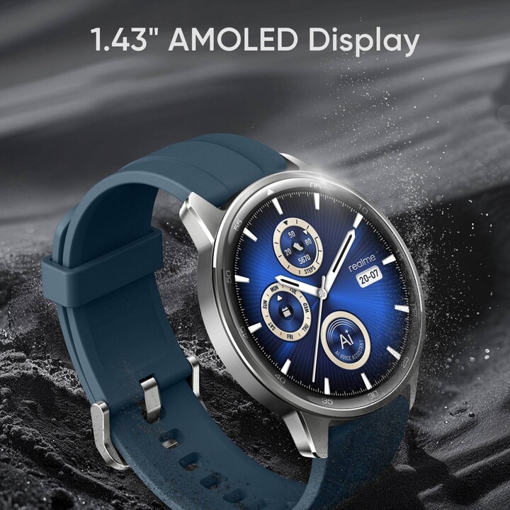 Realme Watch S2, 1.43 AMOLED DisplaySmartwatch, Super AI Engine, 20 days battery, Silver