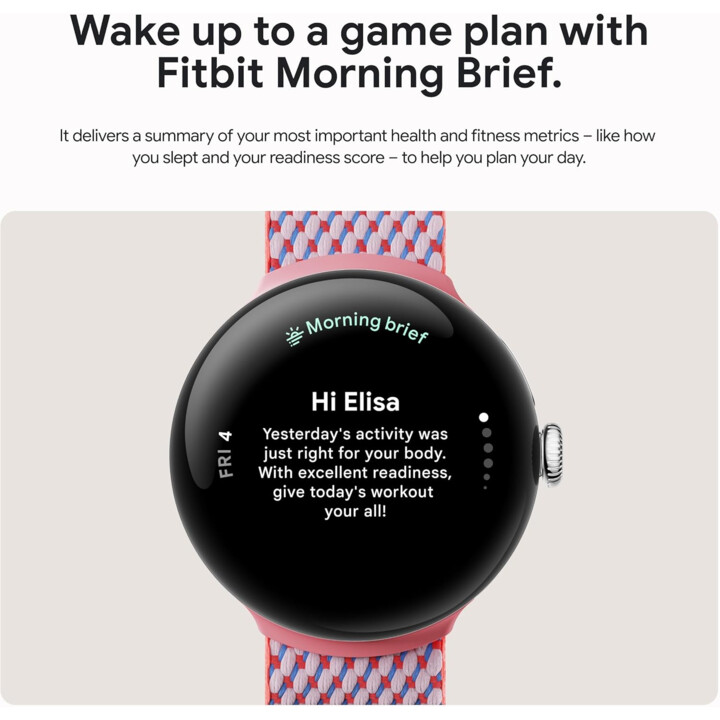 Google Pixel Watch 3 41mm Cinturino Argento WiFi Rosa