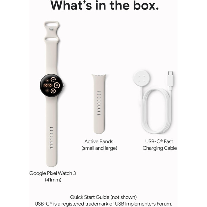 Google Pixel Watch 3 41mm Pink WiFi Silver Strap