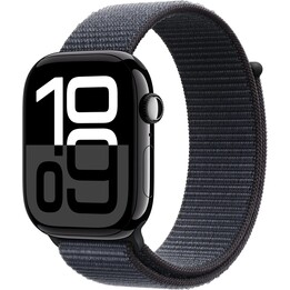 Apple Watch Series 10 GPS Cellular 46mm com Caixa de Alumínio Preto Jet e Pulseira Esportiva de Tinta, Tamanho Único