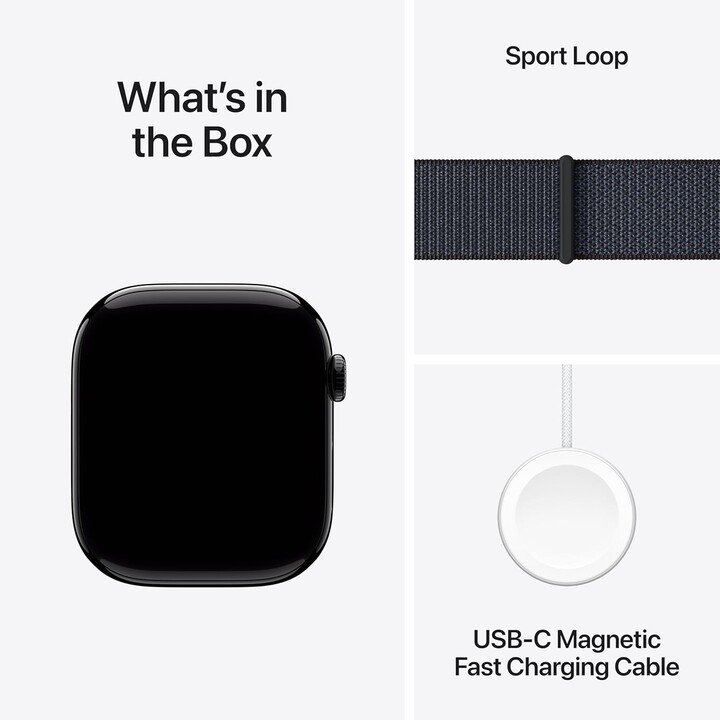 Apple Watch Series 10 GPS Cellular 46mm con cassa in alluminio nero intenso e cinturino sportivo in inchiostro, taglia unica