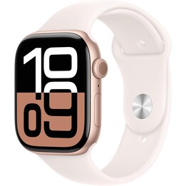 Apple Watch Series 10 GPS 46mm Caja de aluminio en oro rosa y correa deportiva rosa rubor Talla M/L