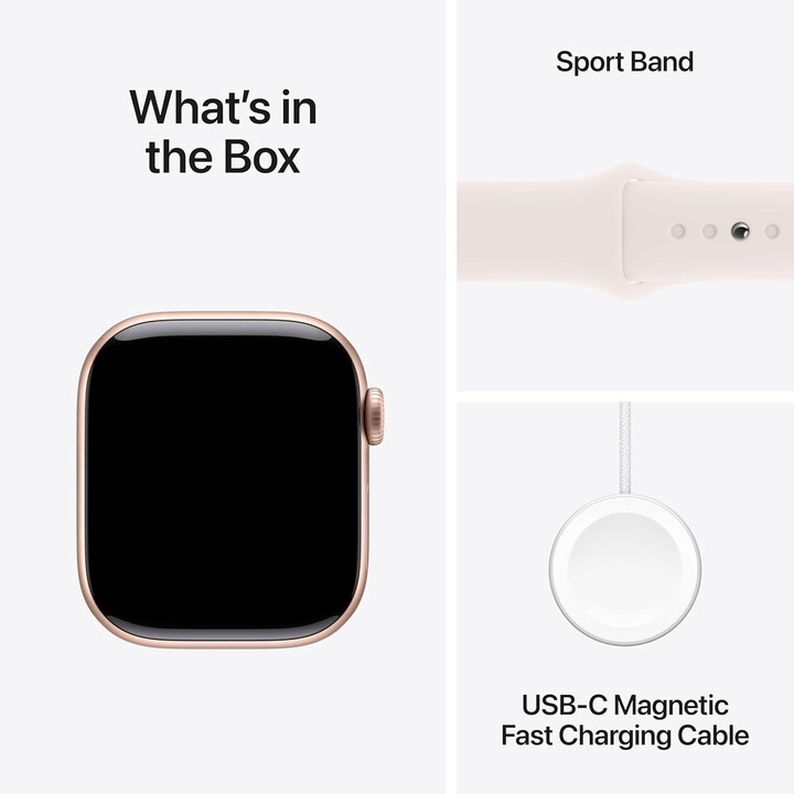 Apple Watch Series 10 GPS 46mm Caja de aluminio en oro rosa y correa deportiva rosa rubor Talla M/L