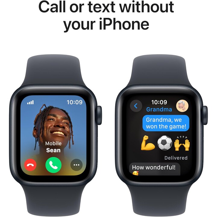 Apple Watch SE 2024 GPS Cellular 44mm Caja de aluminio medianoche con correa deportiva medianoche M/L