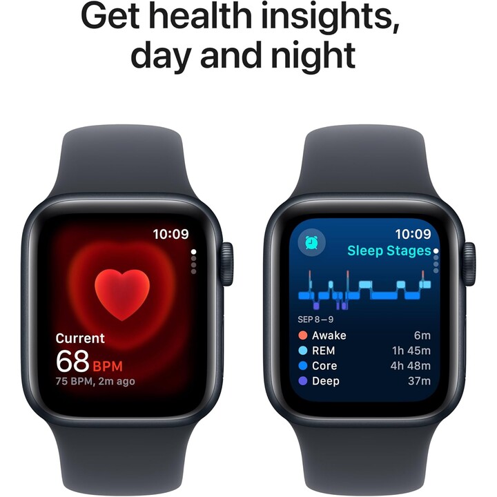 Apple Watch SE 2024 GPS Cellular 44mm Caja de aluminio medianoche con correa deportiva medianoche M/L