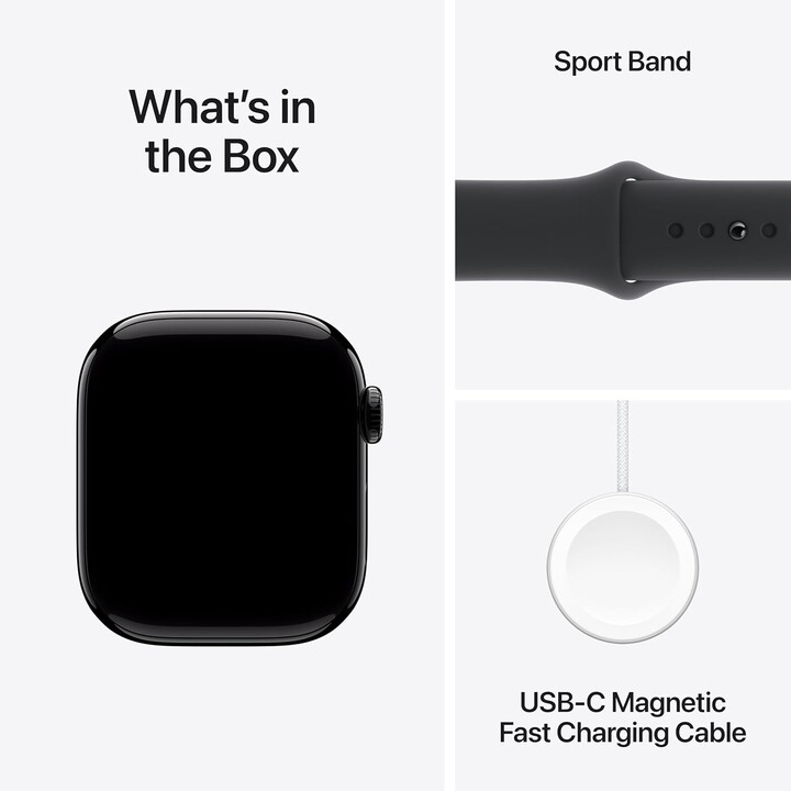 Apple Watch Series 10 GPS Cellular 42mm Jet Black Aluminium Case with Black Sport Band - Size S/M