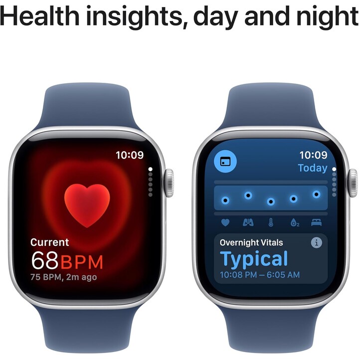 Apple Watch Series 10 GPS Cellular 46mm Caja de aluminio plateado con correa deportiva vaquera Talla S/M