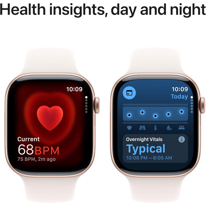 Apple Watch Series 10 GPS Cellular 46mm Caja de aluminio en oro rosa y correa deportiva rosa rubor Talla M/L