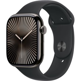 Apple Watch Series 10 GPS Cellular 46 mm Caja de titanio color pizarra con correa deportiva negra - Talla S/M