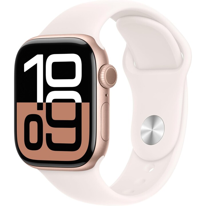 Apple Watch Series 10 GPS Cellular 42mm Rose Gold Aluminum Case with Blush Pink Sport Band - Size M/L