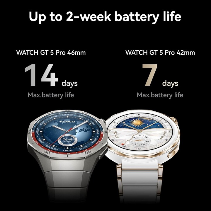 HUAWEI Watch GT5 Pro, 1,43-Zoll-Display, Profi-Sportuhr, Gesundheits-Tracking, EKG, 46 mm, Schwarz