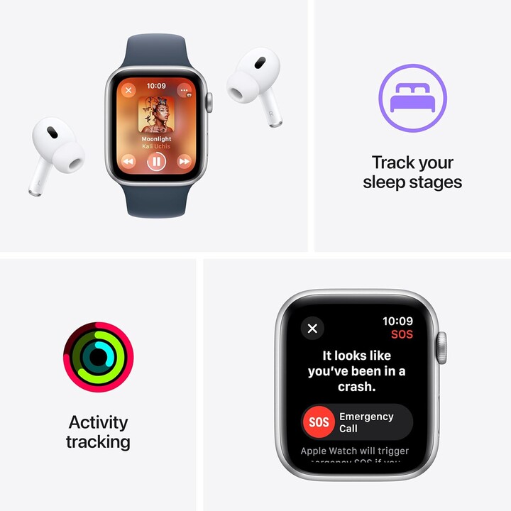 Apple Watch SE 2024 GPS Cellular 40 mm Caja de aluminio medianoche con correa deportiva Midnight
