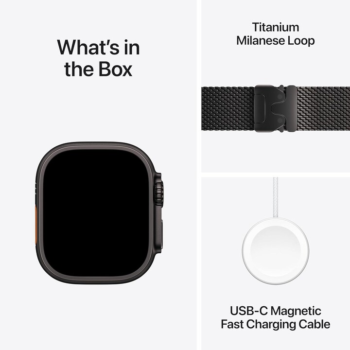 Apple Watch Ultra 2 GPS Cellular de 49 mm, caja resistente de titanio negra con correa milanesa negra, talla M