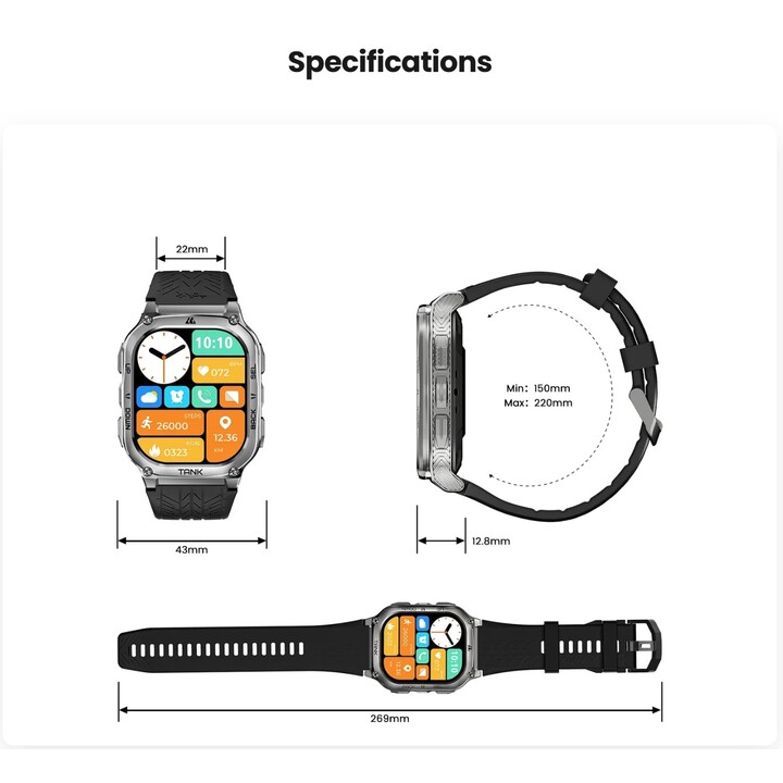 Kospet Tank M3 Special Edition Black - Smartwatch