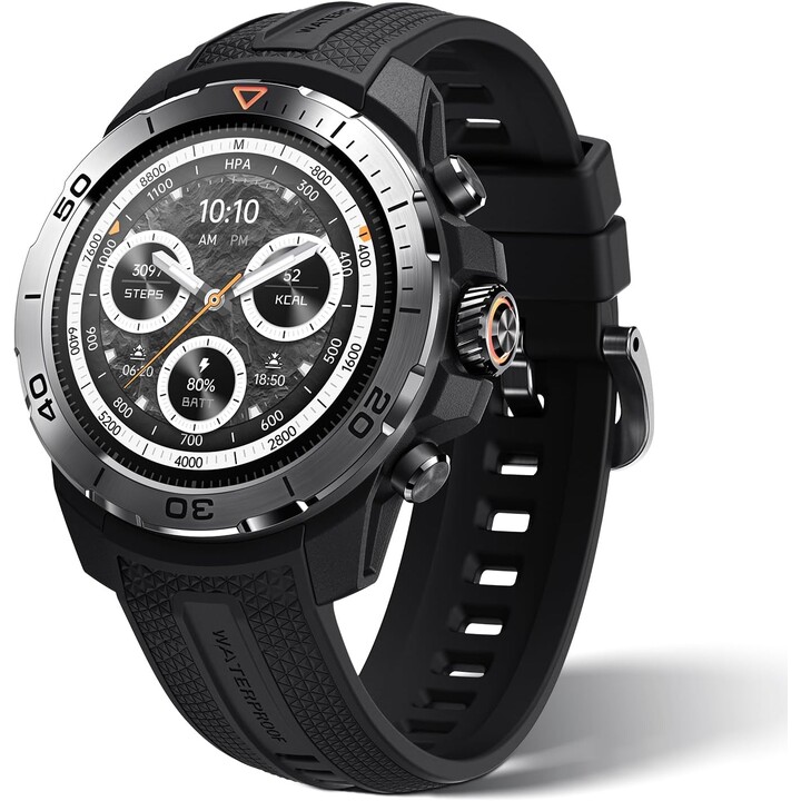 Reloj inteligente Mibro GS Explorer 1.32 AMOLED con monitor de frecuencia cardíaca y presión arterial, fitness, correr, negro