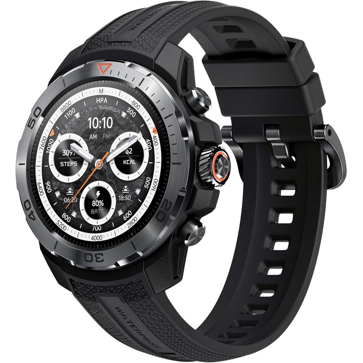 Reloj inteligente Mibro GS Explorer 1.32 AMOLED con monitor de frecuencia cardíaca y presión arterial, fitness, correr, negro