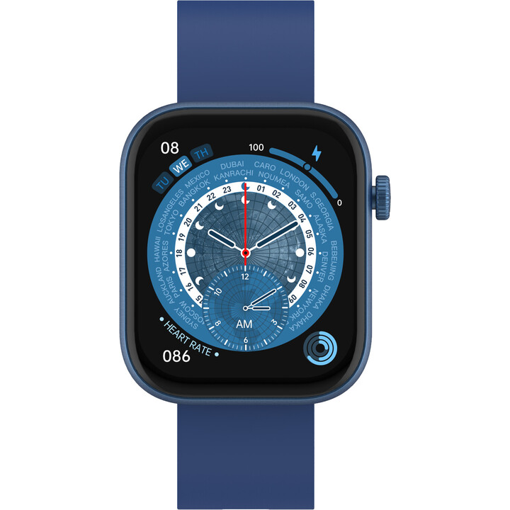 Denver SWC-185BU Azul, Reloj Inteligente Bluetooth AMOLED con frecuencia cardiaca