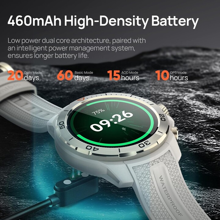 Mibro GS Explorer Smart Watch 1.32 AMOLED con presión arterial, monitor de frecuencia cardíaca, fitness, correr, blanco