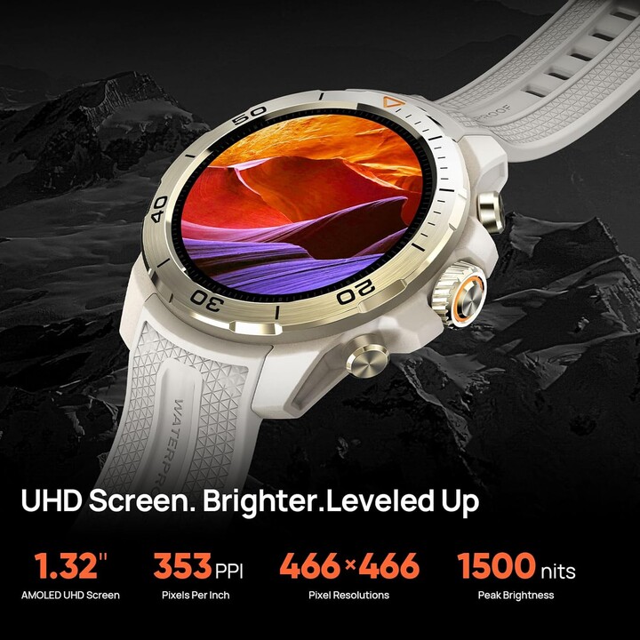 Mibro GS Explorer Smart Watch 1.32 AMOLED con presión arterial, monitor de frecuencia cardíaca, fitness, correr, blanco