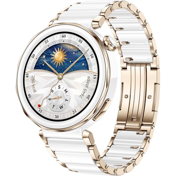 HUAWEI Watch GT5 Pro, 1,43-Zoll-Display, Sportuhr auf Profi-Niveau, Gesundheitsüberwachung, 46 mm, weiße Keramik