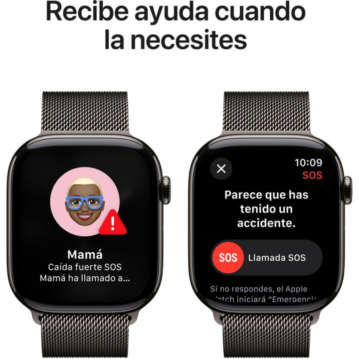 Apple Watch Series 10 GPS Cellular 46 mm, caja de titanio y correa Milanese Loop Pizarra M/L