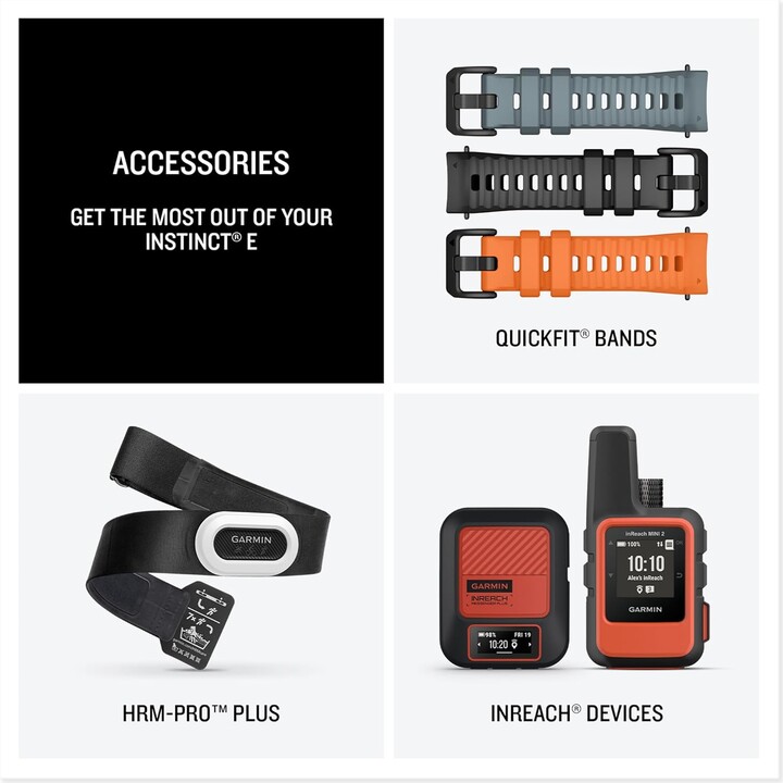 Garmin Instinct E, GPS Smartwatch, 40 mm, resistente al agua, aplicaciones deportivas incorporadas, negro