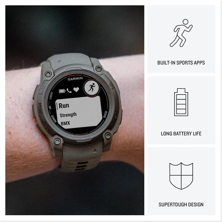 Garmin Instinct E, GPS Smartwatch, 40 mm, resistente al agua, aplicaciones deportivas incorporadas, correa negra, amarillo