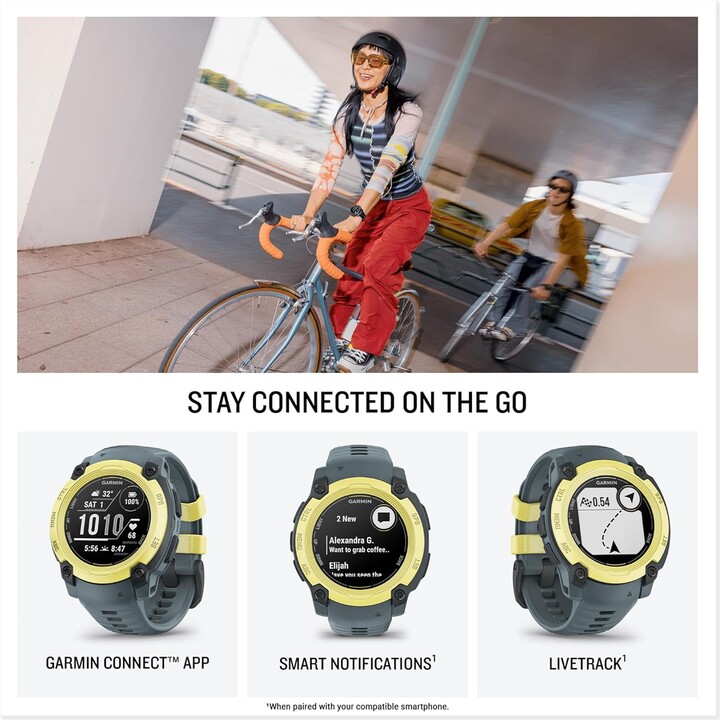 Garmin Instinct E, GPS Smartwatch, 40 mm, resistente al agua, aplicaciones deportivas incorporadas, correa negra, amarillo