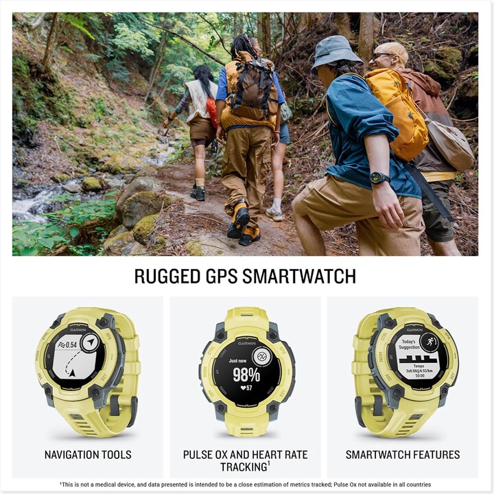 Garmin Instinct E, GPS Smartwatch, 45 mm, wasserfest, eingebaute Sport-Apps, Gelb