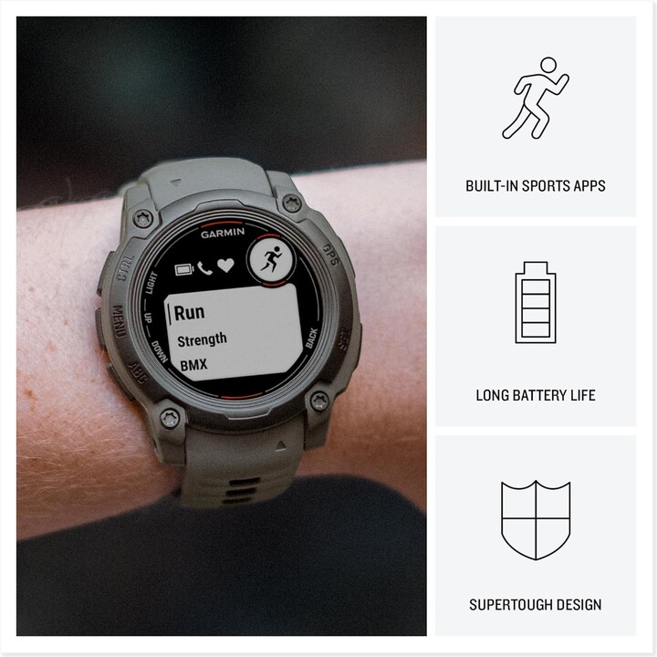 Garmin Instinct E, GPS Smartwatch, 45 mm, resistente al agua, aplicaciones deportivas incorporadas, amarillo