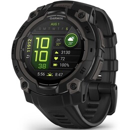 Garmin Instinct 3, GPS Smartwatch, pantalla AMOLED de 45 mm, monitoreo de salud, linterna LED, hasta 18 días, negro