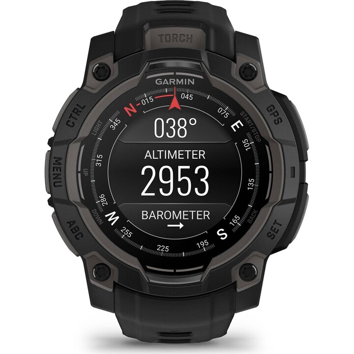 Garmin Instinct 3, GPS Smartwatch, pantalla AMOLED de 45 mm, monitoreo de salud, linterna LED, hasta 18 días, negro