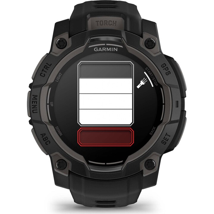 Garmin Instinct 3, GPS Smartwatch, pantalla AMOLED de 45 mm, monitoreo de salud, linterna LED, hasta 18 días, negro