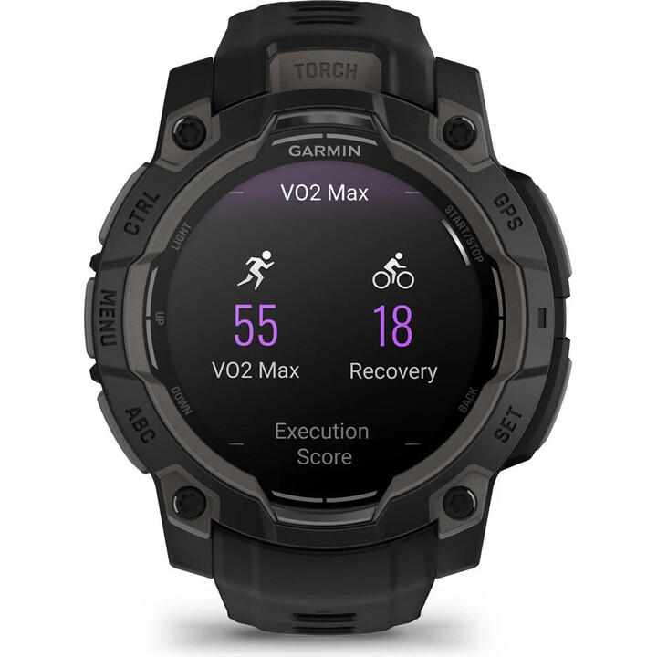 Garmin Instinct 3, GPS Smartwatch, pantalla AMOLED de 45 mm, monitoreo de salud, linterna LED, hasta 18 días, negro