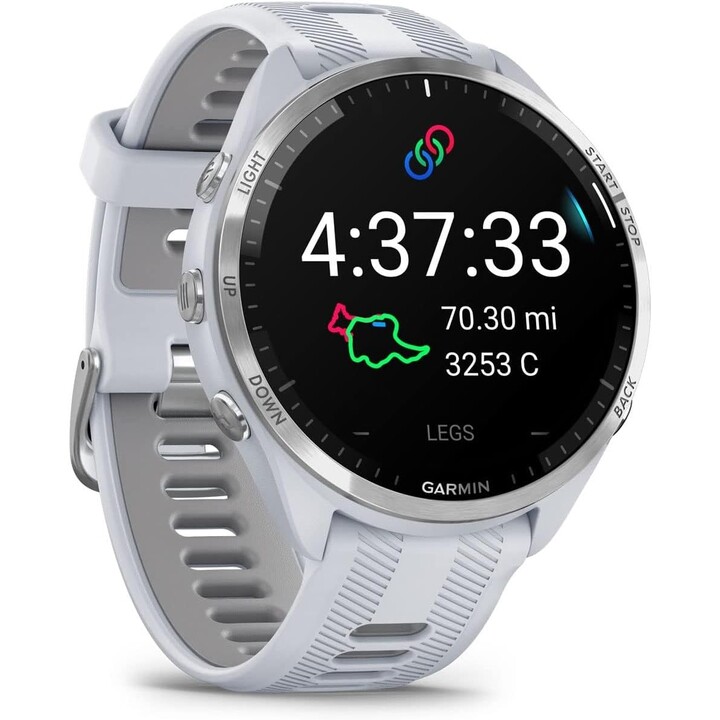 Garmin Forerunner 965 Quartz Smartwatch para unisex, Whitestone/Powder Gris