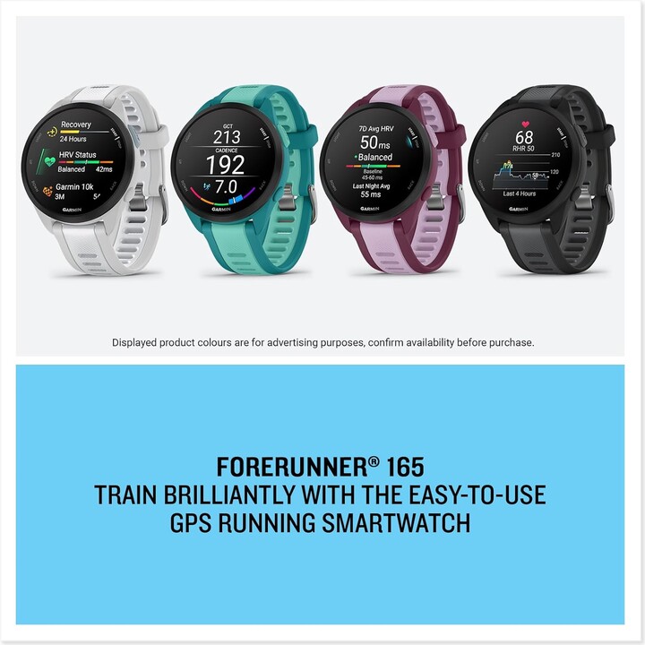 Garmin Forerunner 165 Music GPS 43 mm con reloj inteligente, pantalla táctil AMOLED, entrenamiento avanzado, hasta 11, Aqua