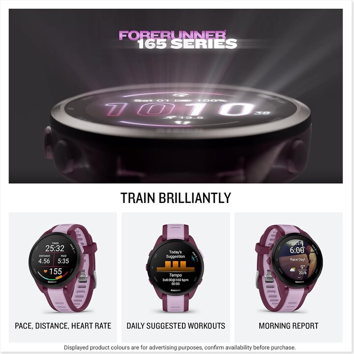 Garmin Forerunner 165 Music GPS 43 mm con reloj inteligente, pantalla táctil AMOLED, entrenamiento avanzado, hasta 11, Aqua