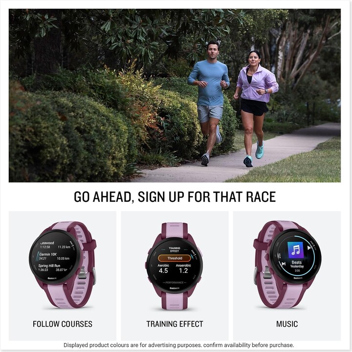 Garmin Forerunner 165 Music GPS 43 mm con reloj inteligente, pantalla táctil AMOLED, entrenamiento avanzado, hasta 11, Aqua