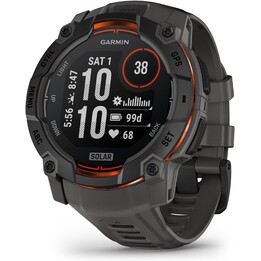 Exibição de Garmin Instinct 3 1.969, Smartwatch, smartwatch de GPS ao ar livre, moldura reforçada com metal, carvão vegetal