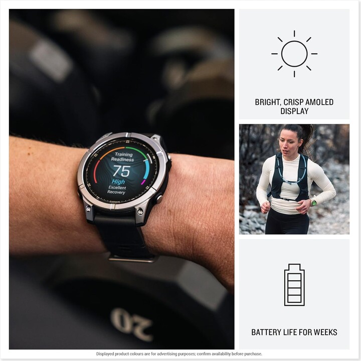 Garmin Fēnix E GPS 47 mm Multivesport Smartwatch, características de entrenamiento, hasta 16 días de duración de la batería, neg