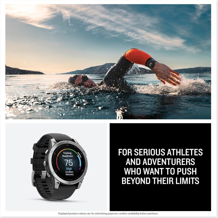 Garmin Fēnix E GPS 47 mm Multivesport Smartwatch, características de entrenamiento, hasta 16 días de duración de la batería, neg