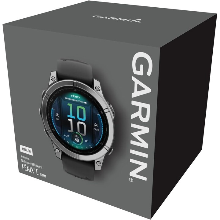 Garmin Fēnix E GPS 47 mm Multivesport Smartwatch, características de entrenamiento, hasta 16 días de duración de la batería, neg