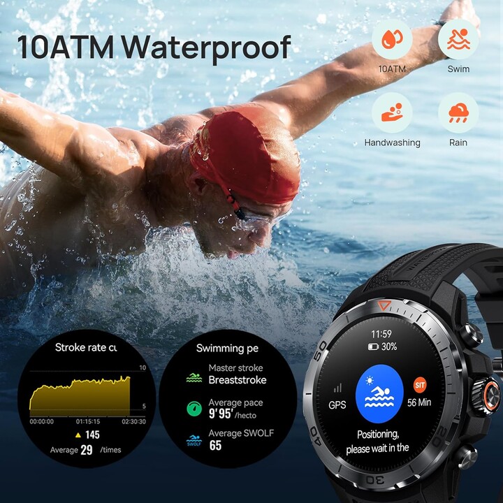 MIBRO GS Explorer Smart Watch 1.32 AMOLED con presión cardíaca de presión arterial Monitor de aptitud Fitness, verde