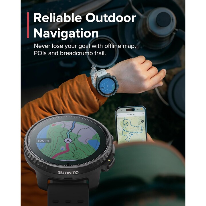 Suunto Vertical Solar All Black reloj deportivo GPS con mapas offline, doble banda, batería 60 días, negro